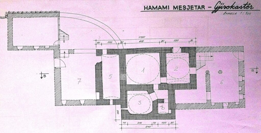 The floor plan of Hammam Mesjetar